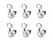 Schaller M6 Fender-Style Locking Staggered Guitar Tuners Chrome Set 6L 10560220.01.50